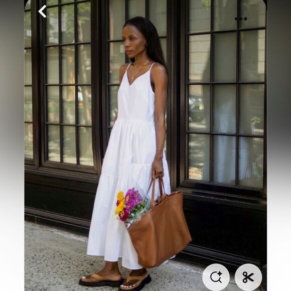 Cuyana organic cotton poplin midi dress size medium, nwt - Picture 3 of 10